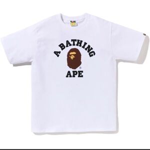 Bape Kids White Tee with Iconic Ape Graphic